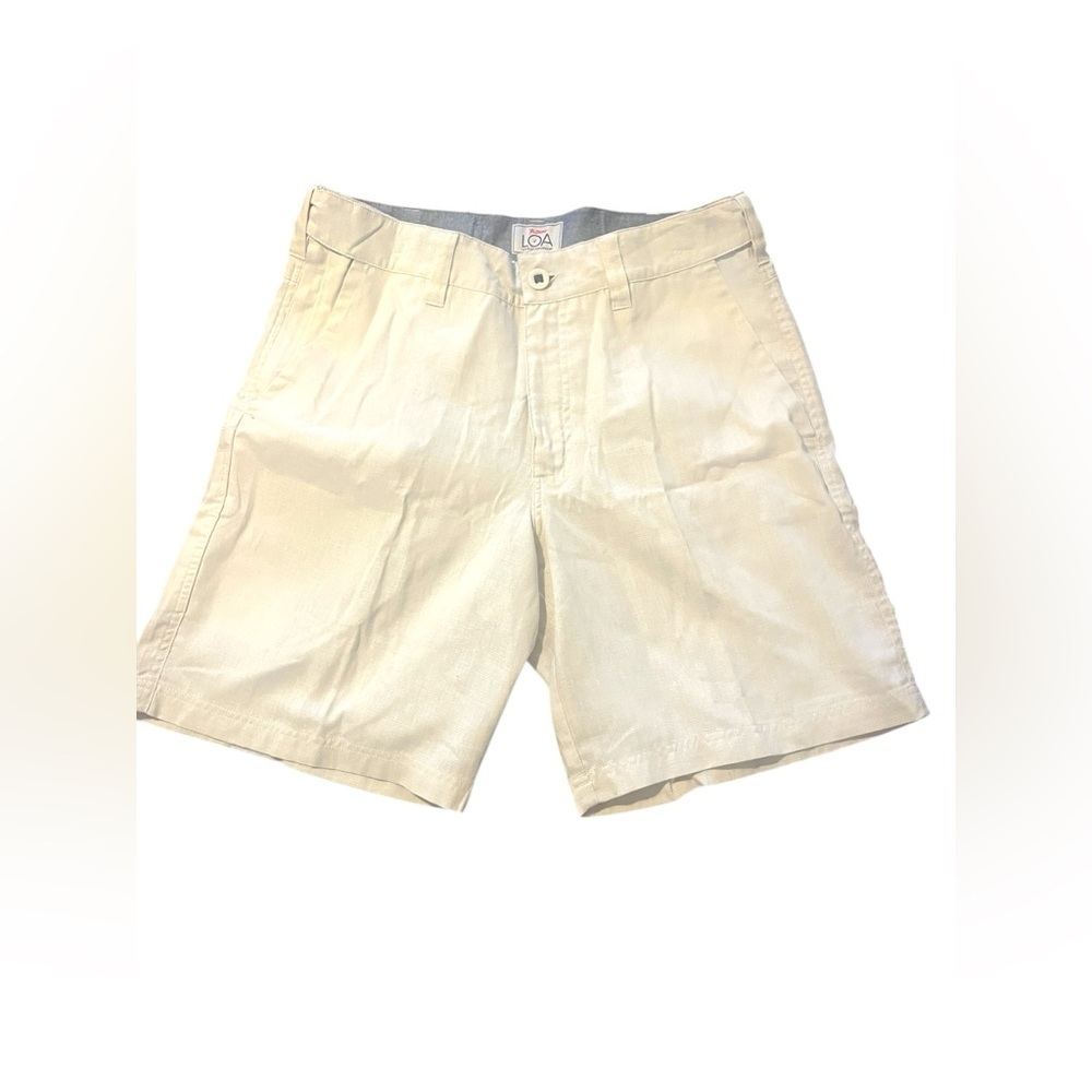 Rail Riders LOA Surfside Shorts Men's Cream Light Tan Shorts Sz 34 Hemp Blend